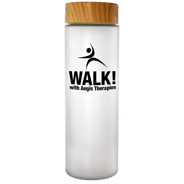 Bamboo Pattern 22 oz. Frosted Glass Bottle... from ASI 30208 A P Specialties / AP Specialties