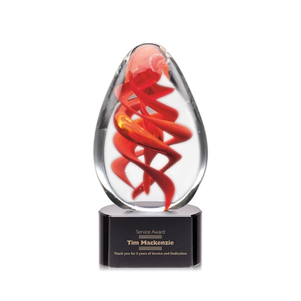 Hand blown art glass award on an ebony base.... from ASI 84592 St Regis Group / St Regis