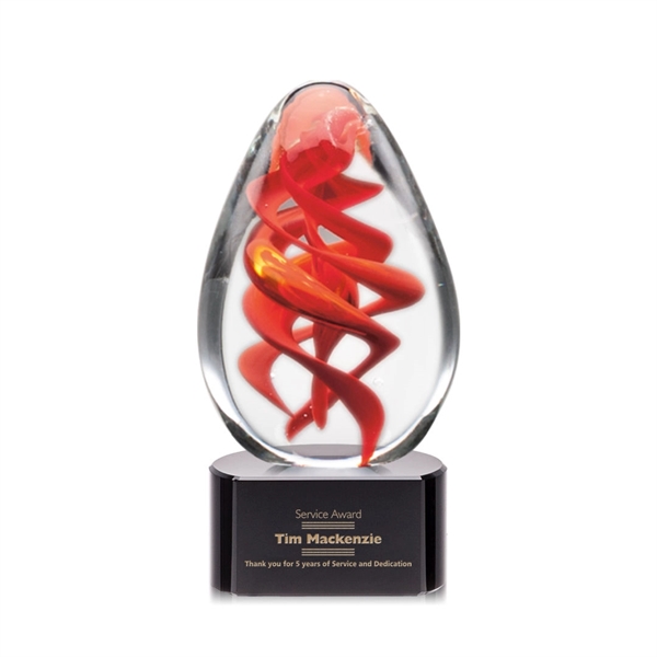 Hand blown art glass award on an ebony base.... from ASI 84592 St Regis Group / St Regis