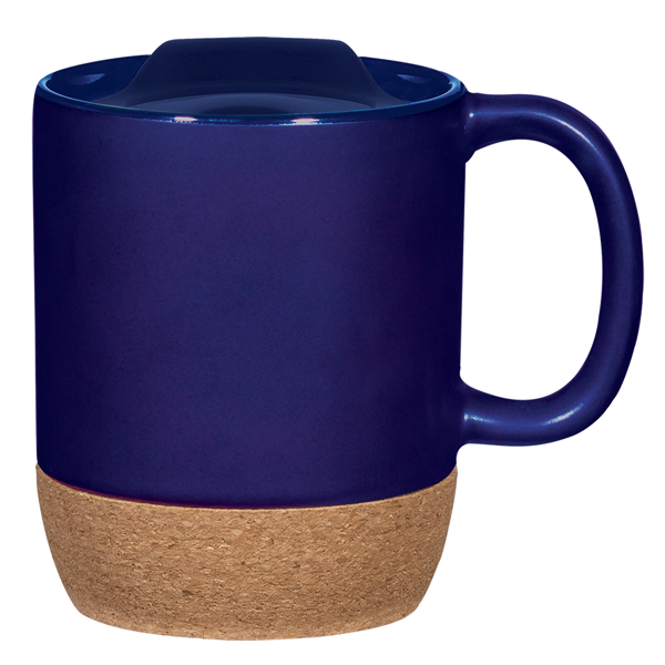 14 oz. mug with cork base that protects hands and surfaces... from ASI 61125 Hit Promotional Products / Hit®
