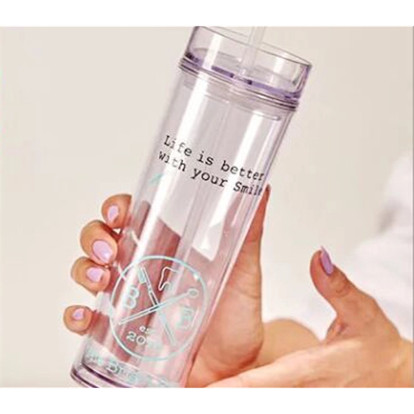 16 ounce  double-walled insulated acrylic tumblers with lid and straw.... from ASI 37218 Athena Promo (tm)
