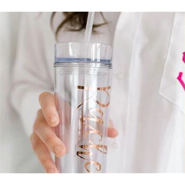 16 ounce  double-walled insulated acrylic tumblers with lid and straw.... from ASI 37218 Athena Promo (tm)