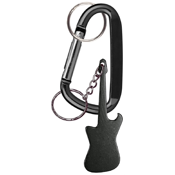 Guitar deluxe aluminum can and bottle opener with split key ring... from ASI 74585 Nu Promo International / Nu Promo Line