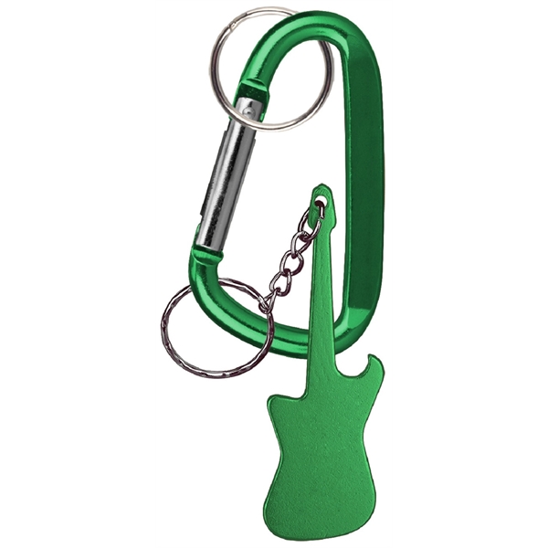 Guitar deluxe aluminum can and bottle opener with split key ring... from ASI 74585 Nu Promo International / Nu Promo Line