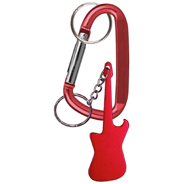 Guitar deluxe aluminum can and bottle opener with split key ring... from ASI 74585 Nu Promo International / Nu Promo Line