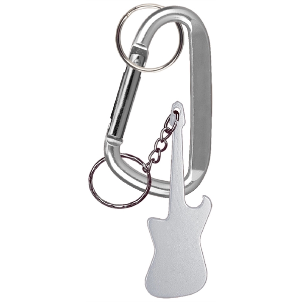 Guitar deluxe aluminum can and bottle opener with split key ring... from ASI 74585 Nu Promo International / Nu Promo Line