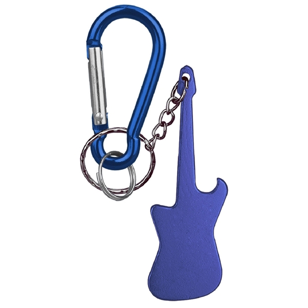 Guitar deluxe aluminum can and bottle opener with split key ring... from ASI 74585 Nu Promo International / Nu Promo Line