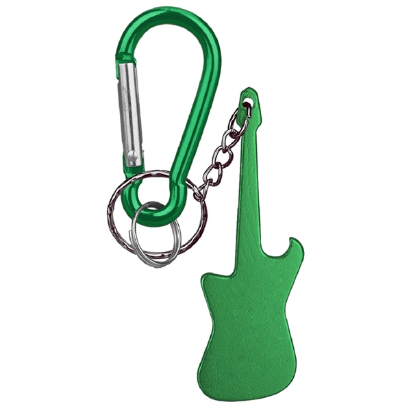 Guitar deluxe aluminum can and bottle opener with split key ring... from ASI 74585 Nu Promo International / Nu Promo Line