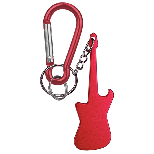 Guitar deluxe aluminum can and bottle opener with split key ring... from ASI 74585 Nu Promo International / Nu Promo Line