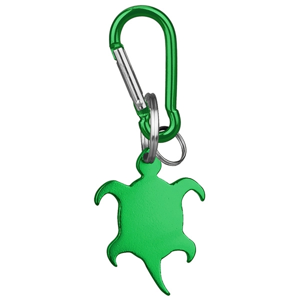 Turtle deluxe aluminum can and bottle opener with split key ring... from ASI 74585 Nu Promo International / Nu Promo Line