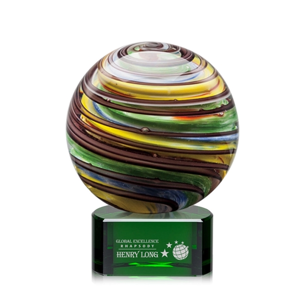 Hand blown art glass award, 3 1/2" High, on a clear,... from ASI 84592 St Regis Group / St Regis