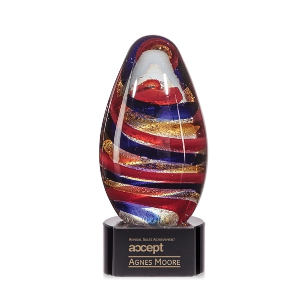 Hand blown work of art egg shape award with a complimenting... from ASI 84592 St Regis Group / St Regis
