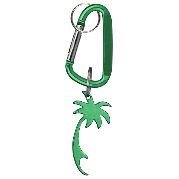 Coconut palm tree deluxe aluminum can and bottle opener with split... from ASI 74585 Nu Promo International / Nu Promo Line