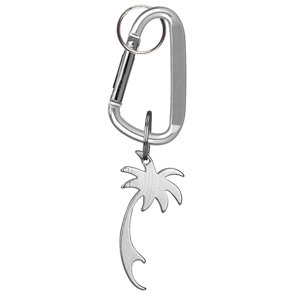 Coconut palm tree deluxe aluminum can and bottle opener with split... from ASI 74585 Nu Promo International / Nu Promo Line