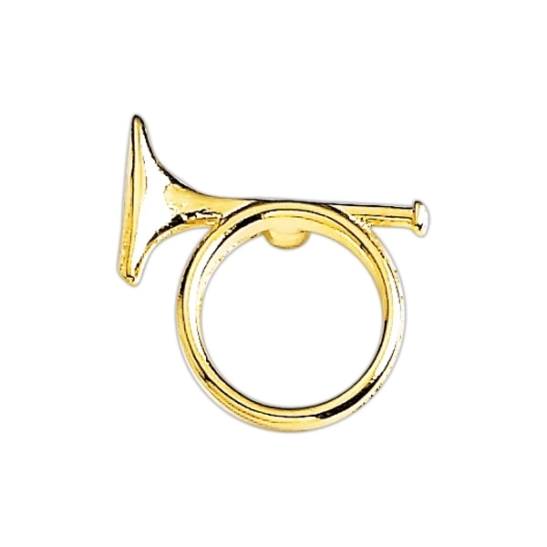 French horn lapel pin with military clutch.... from ASI 68760 Marken Industries