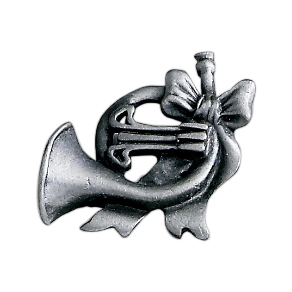 French horn lapel pin with military clutch.... from ASI 68760 Marken Industries