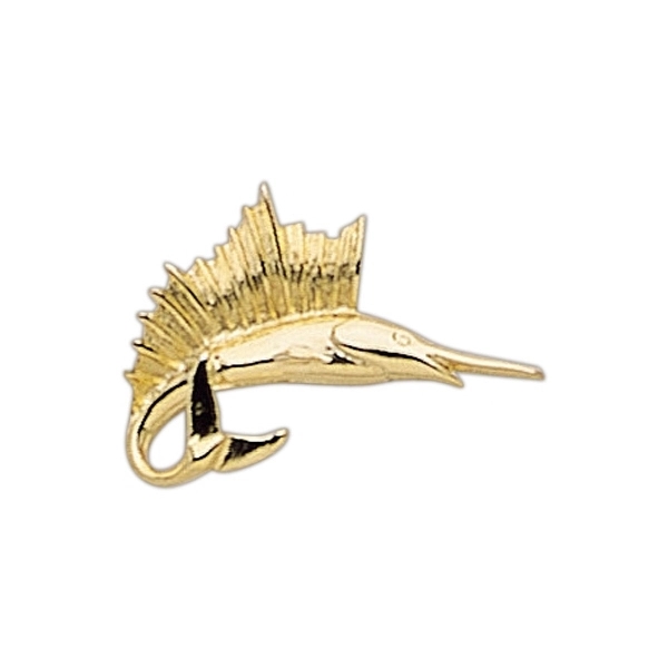 Fish shape lapel pin with military clutch.... from ASI 68760 Marken Industries