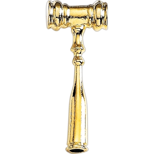 Gavel shape lapel pin with military clutch.... from ASI 68760 Marken Industries