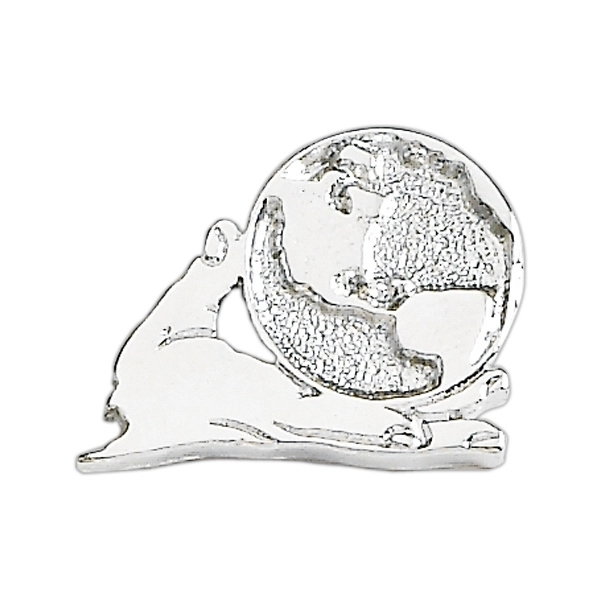 Globe lapel pin with military clutch.... from ASI 68760 Marken Industries