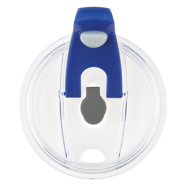 18 oz. double wall stainless steel tumbler featuring a spill-resistant flip-top... from ASI 61125 Hit Promotional Products