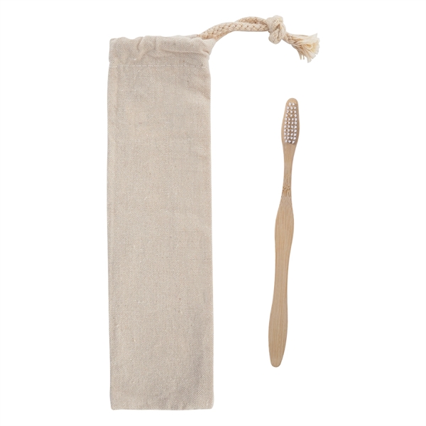 Toothbrush that's made of bamboo and paired with a drawstring cotton... from ASI 61125 Hit Promotional Products / Hit®