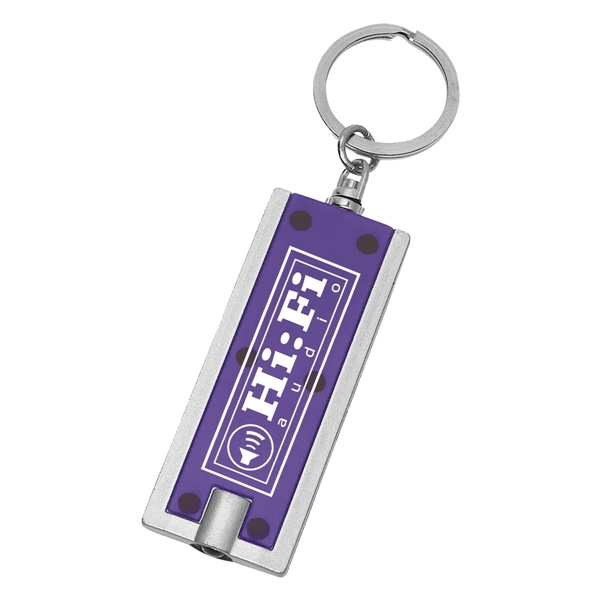 Rectangular LED keychain, batteries included, high power light beam.... from ASI 61125 Hit Promotional Products / Hit®