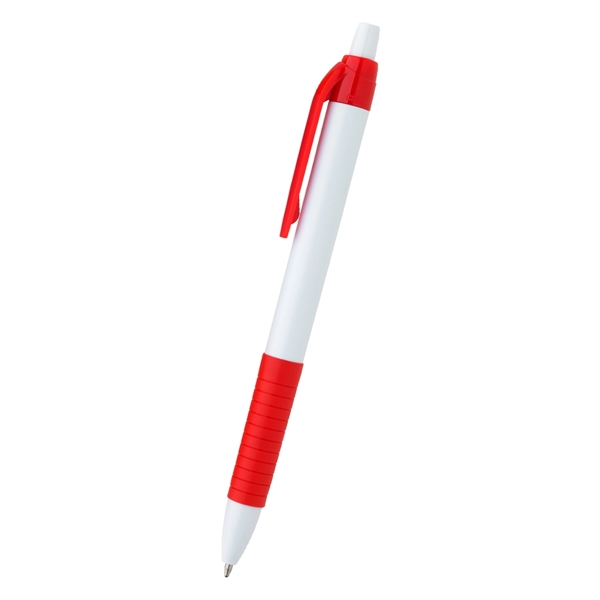 Plunger Action pen with rubber grip.... from ASI 61125 Hit Promotional Products / Hit®