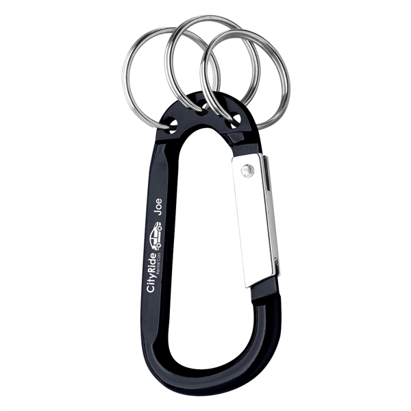 3" carabiner available in multiple colors with three split ring attachments.... from ASI 61125 Hit Promotional Products / Hit®