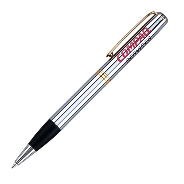 Solid brass twist-action ballpoint pen with a shining chrome finish and... from ASI 68190 Lungsal / Lungsal
