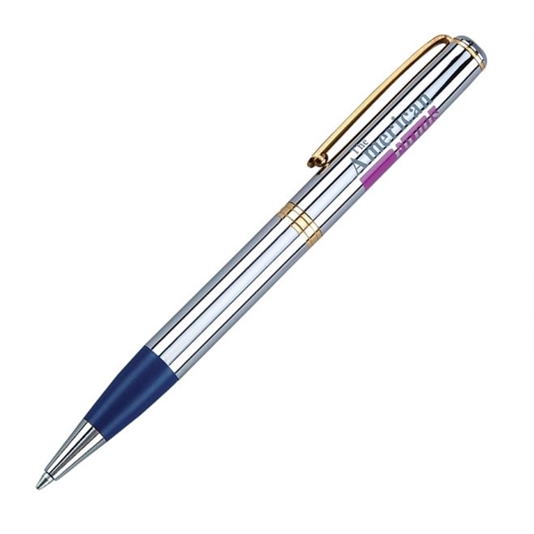 Solid brass twist-action ballpoint pen with a shining chrome finish and... from ASI 68190 Lungsal / Lungsal