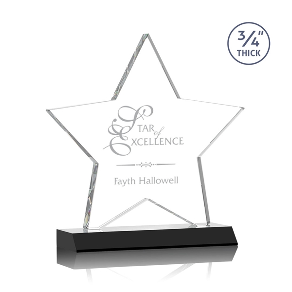Beautiful 3/4" thick Optical crystal star shape award mounted on a... from ASI 84592 St Regis Group / St Regis