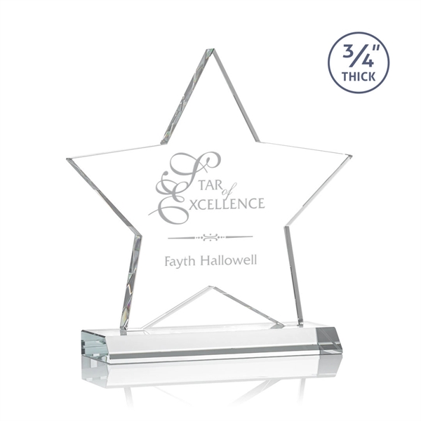 Beautiful 3/4" thick Optical crystal star shape award mounted on a... from ASI 84592 St Regis Group / St Regis