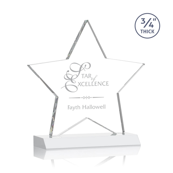 Beautiful 3/4" thick Optical crystal star shape award mounted on a... from ASI 84592 St Regis Group / St Regis