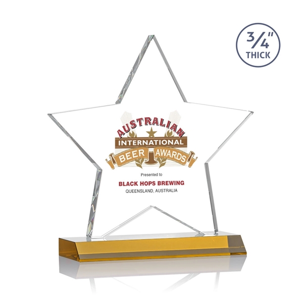 Optical crystal star shape award on an Amber optical crystal base.... from ASI 84592 St Regis Group / St Regis
