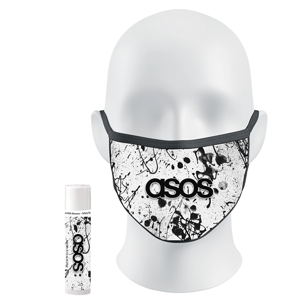 Polyester and cotton reusable facemask and all-natural lip balm.... from ASI 90807 Tekweld