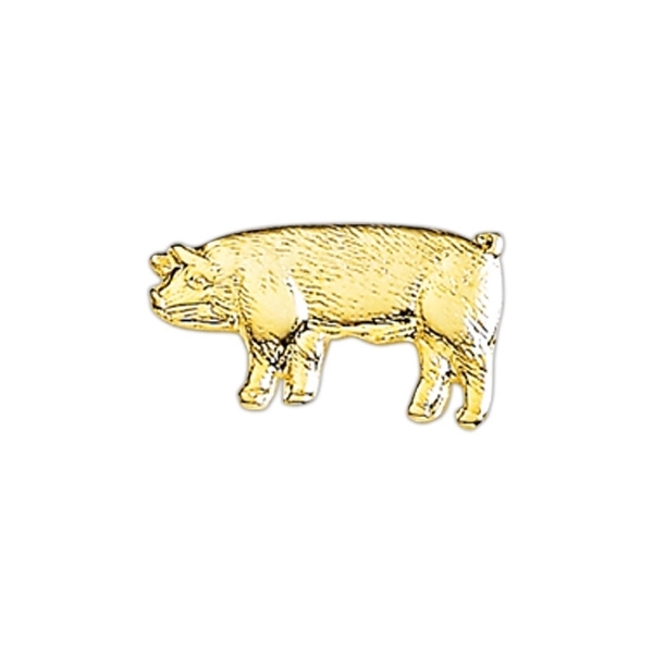 Pig shape lapel pin with military clutch.... from ASI 68760 Marken Industries / Marken