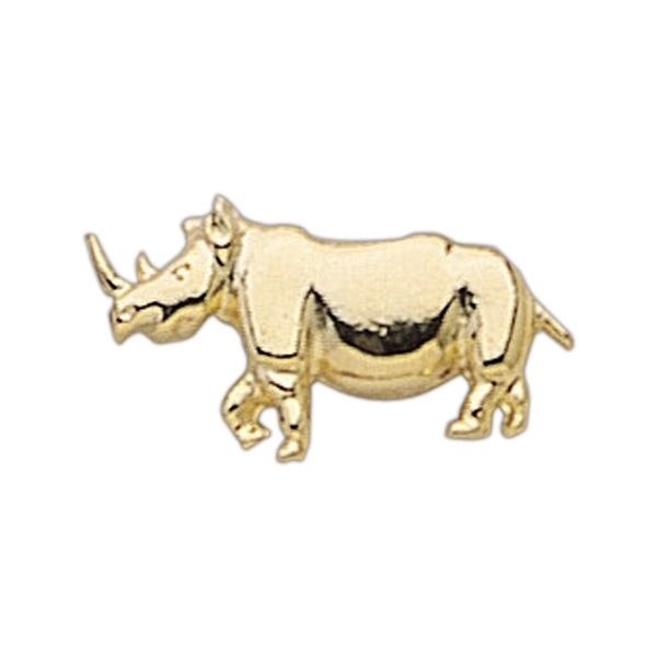 Rhino shape lapel pin with military clutch.... from ASI 68760 Marken Industries / Marken