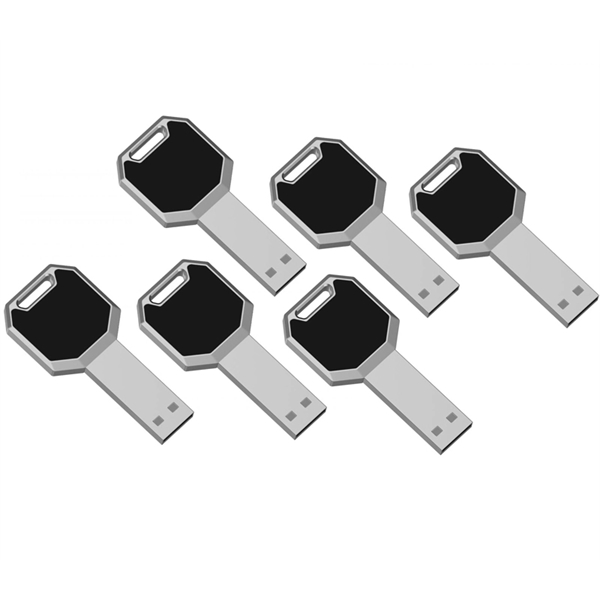 Key-shaped zinc alloy USB flash drive keychain in assorted memory capacities.... from ASI 37218 Athena Promo (tm)