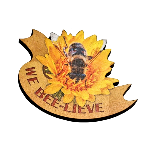 Custom magnets printed or engraved on a wooden base.... from ASI 53697 Faro Products