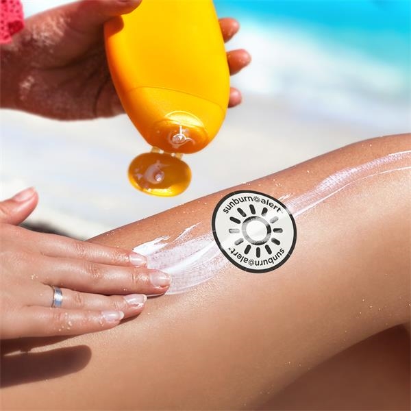 Sunburn alert UV color-changing stickers for knowing when to reapply sunscreen.... from ASI 61125 Hit Promotional Products