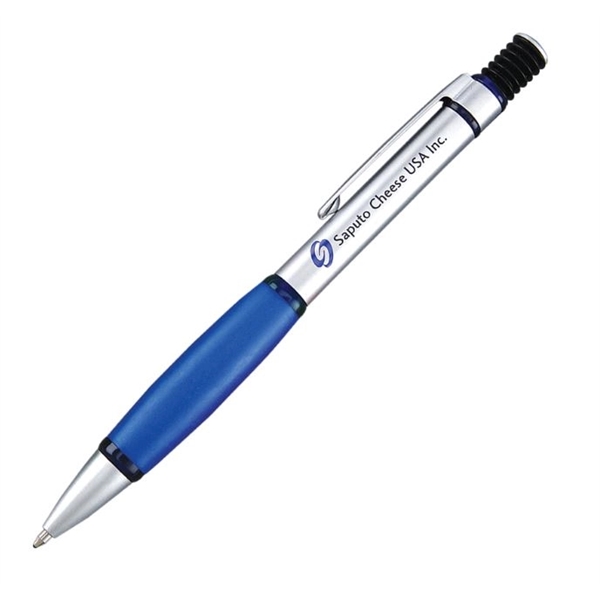 Click-action brass ballpoint pen with a smooth satin finish barrel with... from ASI 68190 Lungsal / Lungsal