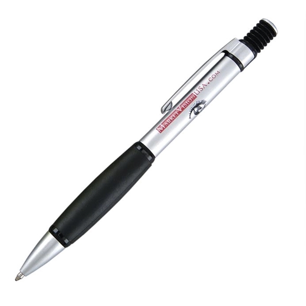 Click-action brass ballpoint pen with a smooth satin finish barrel with... from ASI 68190 Lungsal / Lungsal