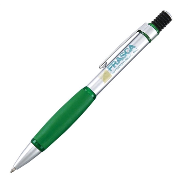 Click-action brass ballpoint pen with a smooth satin finish barrel with... from ASI 68190 Lungsal / Lungsal