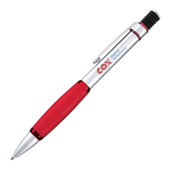 Click-action brass ballpoint pen with a smooth satin finish barrel with... from ASI 68190 Lungsal / Lungsal