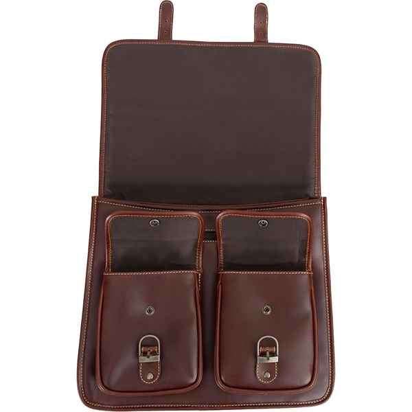 Standup briefcase with padded laptop sleeve, pockets, adjustable snap closure and... from ASI 61966 HPG / Beacon Promotions