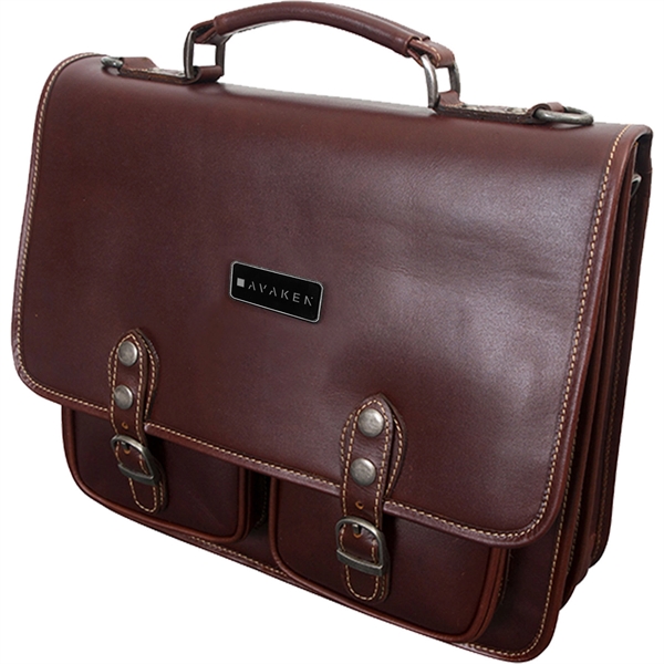 Standup briefcase with padded laptop sleeve, pockets, adjustable snap closure and... from ASI 61966 HPG / Beacon Promotions