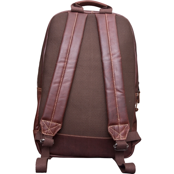 All-leather laptop backpack with two-way zipper, laptop sleeve, carry handle and... from ASI 61966 HPG / Beacon Promotions