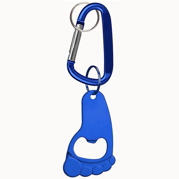 Foot deluxe aluminum can and bottle opener with split key ring... from ASI 74585 Nu Promo International / Nu Promo Line