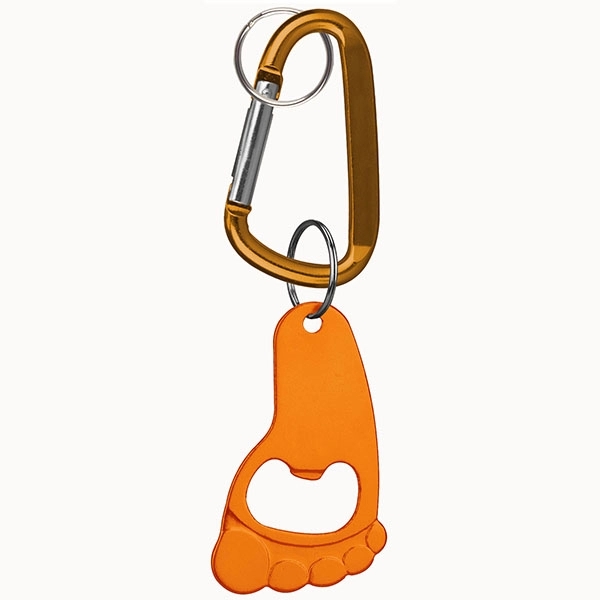 Foot deluxe aluminum can and bottle opener with split key ring... from ASI 74585 Nu Promo International / Nu Promo Line