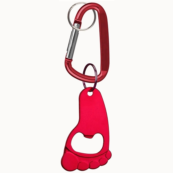 Foot deluxe aluminum can and bottle opener with split key ring... from ASI 74585 Nu Promo International / Nu Promo Line